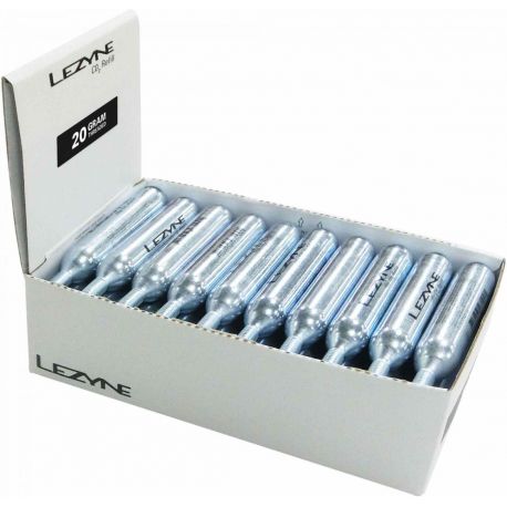 LEZYNE 20G CO2 - COUNTER TOP BOX (30 PCS) SILVER